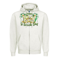 Oatmeal Heather Happy St. Patrick's Day Tooth Dentist Zipper Hoodie - CowGirlArtShop