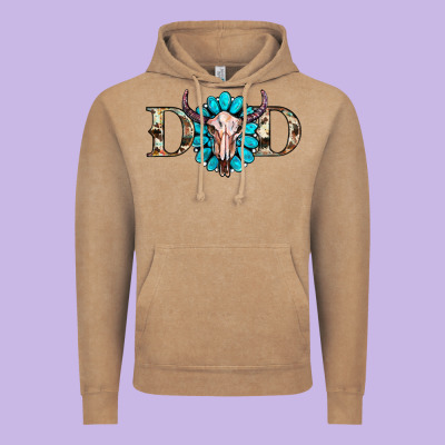 Western Dad With Gemstone And Skull Vintage Hoodie Designed By Ranaportraitstore