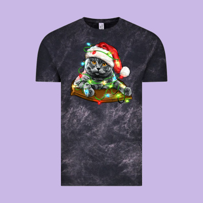 Christmas Scottish Fold Cat Vintage Tee Designed By Lillyallendesigns