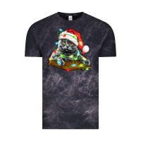 Cloud Black christmas scottish fold cat Vintage Tee - LillyAllenDesigns