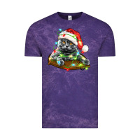 Cloud Purple christmas scottish fold cat Vintage Tee - LillyAllenDesigns