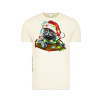 Vintage Arctic christmas scottish fold cat Vintage Tee - LillyAllenDesigns