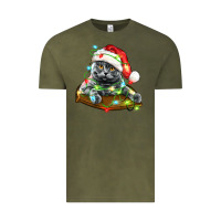 Vintage Olive christmas scottish fold cat Vintage Tee - LillyAllenDesigns
