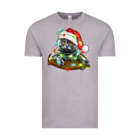 Vintage Zinc christmas scottish fold cat Vintage Tee - LillyAllenDesigns