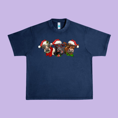 Christmas Heifers Urban Heavy Tee Designed By Lillyallendesigns