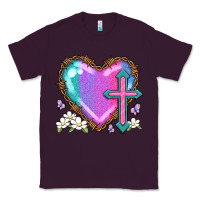 Plum easter cross heart la Classic Tee - LillyAllenDesigns