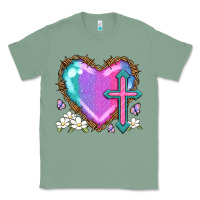 Sage easter cross heart la Classic Tee - LillyAllenDesigns