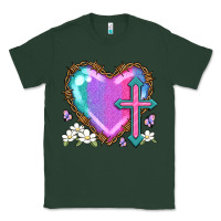 Sports Green easter cross heart la Classic Tee - LillyAllenDesigns