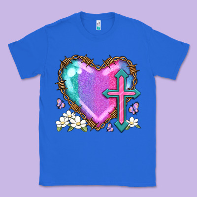 Easter Cross Heart La Classic Tee Designed By Lillyallendesigns