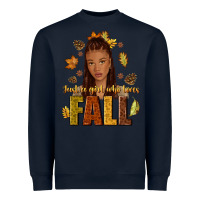 Navy Just a girl who loves Fall afro woman Heavyweight Sweatshirt - NancyCooperArtShop