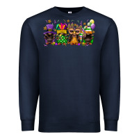 Navy mardi gras afro gnomies Premium Sweatshirt - FaDigitalArtStudio