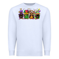 White mardi gras afro gnomies Premium Sweatshirt - FaDigitalArtStudio