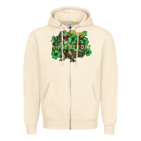 Sandshell Happy St. Patrick's Day T-Rex Zipper Hoodie - HowdyJamesFarm