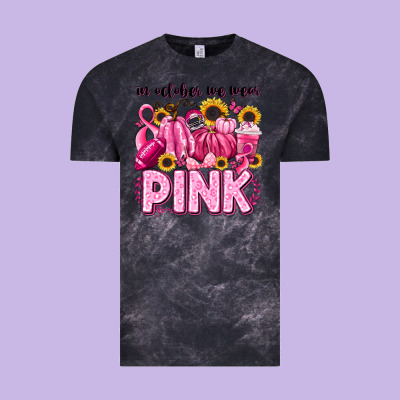 In October We Wear Pink Football Vintage Tee Designed By Lillyallendesigns