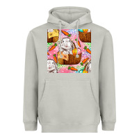 Moon Dust Easter Bunny With Hamper Seamless Pattern Heavyweight Hoodie - BundleAndBundleShop
