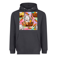 Smoke Easter Bunny With Hamper Seamless Pattern Heavyweight Hoodie - BundleAndBundleShop