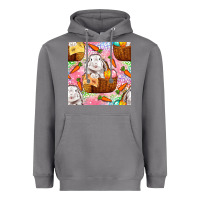 Storm Easter Bunny With Hamper Seamless Pattern Heavyweight Hoodie - BundleAndBundleShop