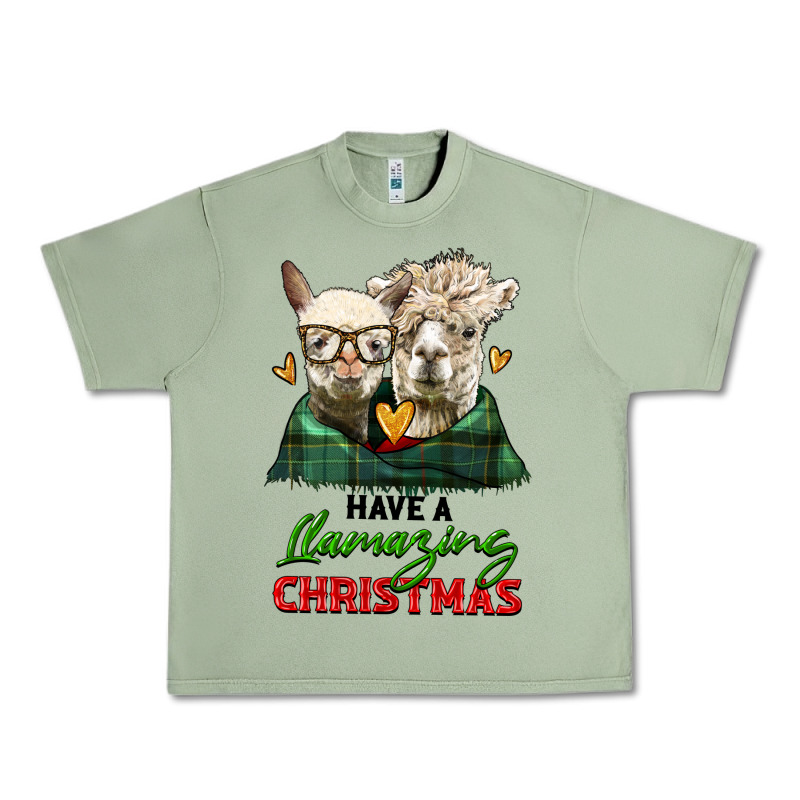 Have A Llamazing Christmas Alpaca Head Urban Heavy Tee by LillyAllenDesigns | Teevron