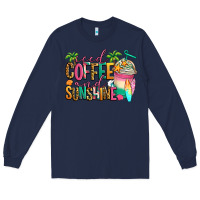 Navy iced coffee and sunshine summer Long Sleeve Tee - Jasminsmagicworld