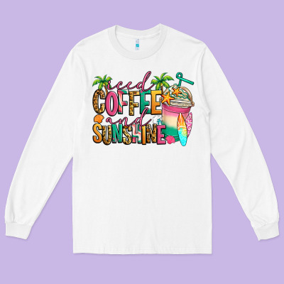 Iced Coffee And Sunshine Summer Long Sleeve Tee Designed By Jasminsmagicworld