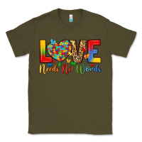 Army Green love needs no words Classic Tee - LillyAllenDesigns
