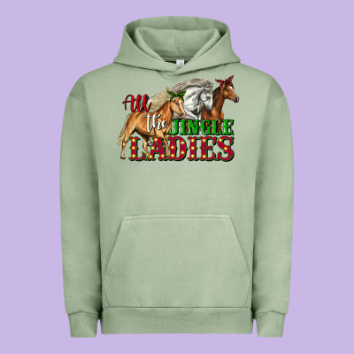 All The Jingle Ladies Christmas Horses Urban Hoodie Designed By Lillyallendesigns