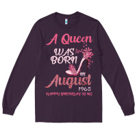 Plum A Queen Was Born In August 1965 Happy Birthday To Me 55 Years Old Long Sleeve Tee - Bettercallsaul
