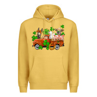 Antique Gold St. Patrick's farm animals and truck Premium Hoodie - OliviaCreatesArt