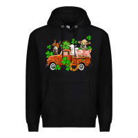 Black St. Patrick's farm animals and truck Premium Hoodie - OliviaCreatesArt
