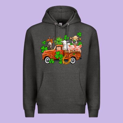 St. Patrick's Farm Animals And Truck Premium Hoodie Designed By Oliviacreatesart