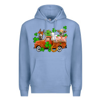 Colony Blue St. Patrick's farm animals and truck Premium Hoodie - OliviaCreatesArt