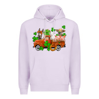 Lilac St. Patrick's farm animals and truck Premium Hoodie - OliviaCreatesArt