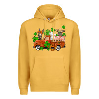 Mustard St. Patrick's farm animals and truck Premium Hoodie - OliviaCreatesArt