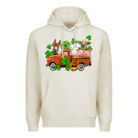 Oatmeal Heather St. Patrick's farm animals and truck Premium Hoodie - OliviaCreatesArt