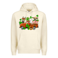Sandshell St. Patrick's farm animals and truck Premium Hoodie - OliviaCreatesArt