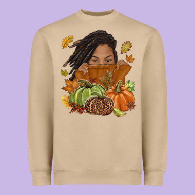 Fall With Black Girl Heavyweight Sweatshirt Designed By Nancycooperartshop