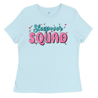 Baby Blue sleepover squad Ladies Tee - MaliasSmallBusiness