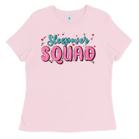 Bubblegum Pink sleepover squad Ladies Tee - MaliasSmallBusiness