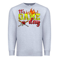 Heather Grey It's Game Day Softball Premium Sweatshirt - BundleAndBundleShop