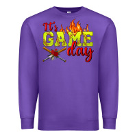 Purple It's Game Day Softball Premium Sweatshirt - BundleAndBundleShop