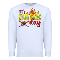 White It's Game Day Softball Premium Sweatshirt - BundleAndBundleShop