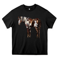 Black Mustang Horse Heavy Core Tee - LillyAllenDesigns
