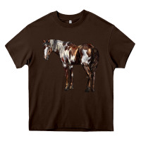 Chocolate Brown Mustang Horse Heavy Core Tee - LillyAllenDesigns