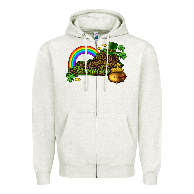 Kentucky Map St.patricks Zipper Hoodie by CowGirlArtShop | Teevron