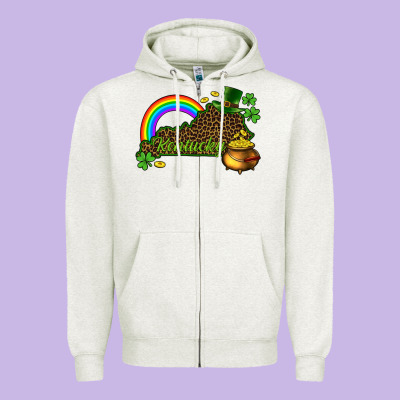 Kentucky Map St.patricks Zipper Hoodie Designed By Cowgirlartshop