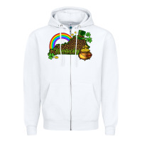 White kentucky map st.patricks Zipper Hoodie - CowGirlArtShop