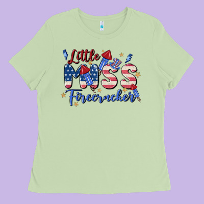 Little Miss Firecracker Ladies Tee Designed By Maliassmallbusiness