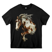 Black Mustang Horse Heavy Core Tee - LillyAllenDesigns