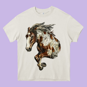 Mustang Horse Heavy Core Tee Designed By Lillyallendesigns