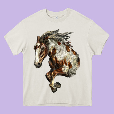 Mustang Horse Heavy Core Tee Designed By Lillyallendesigns